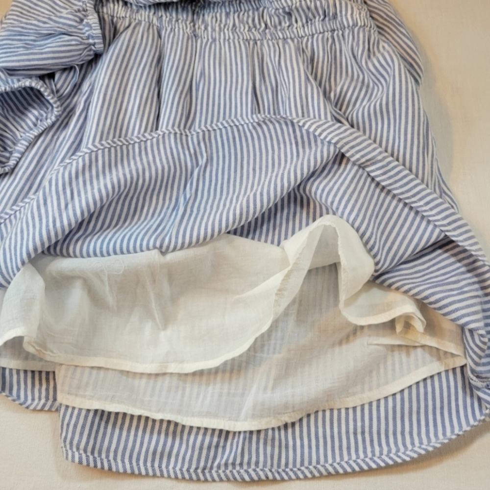 Elan: NWT Women's Small Coastal Stripe Smocked Bodice Baby doll Mini Dress - Picture 7 of 9